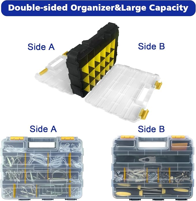 Double Side Tool Box Organizer, Hardware Storage Box, Portable Small Parts - Image 6