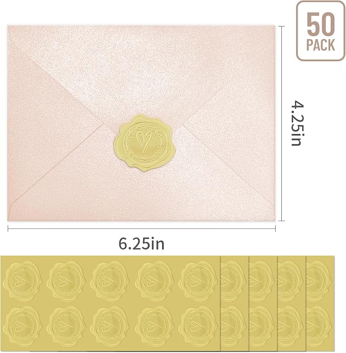 50 PCS 4x6 Pearl Pink Envelopes - Image 2