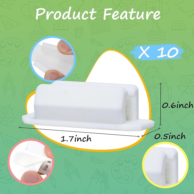 10 PCS Pen Holder for Desk, Adhesive Pen Holder for Classroom Clipboard - Image 6