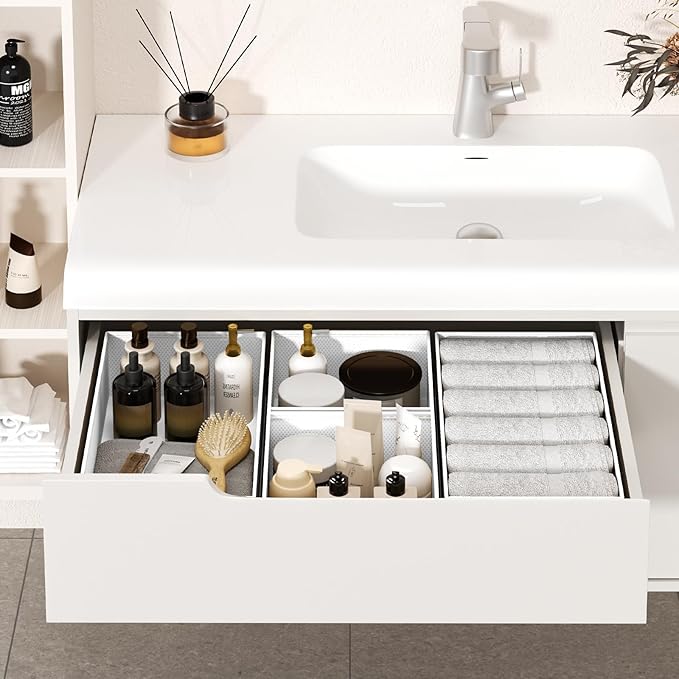 DIMJ Drawer Organizer Clothes - 20 Pack Closet Drawer Organizer Bins for Baby Clothes Storage, Fabric Dresser Organizer for Nursery Bedroom, Foldable Small Drawer Dividers for Underwear Socks-DeskLoop Office