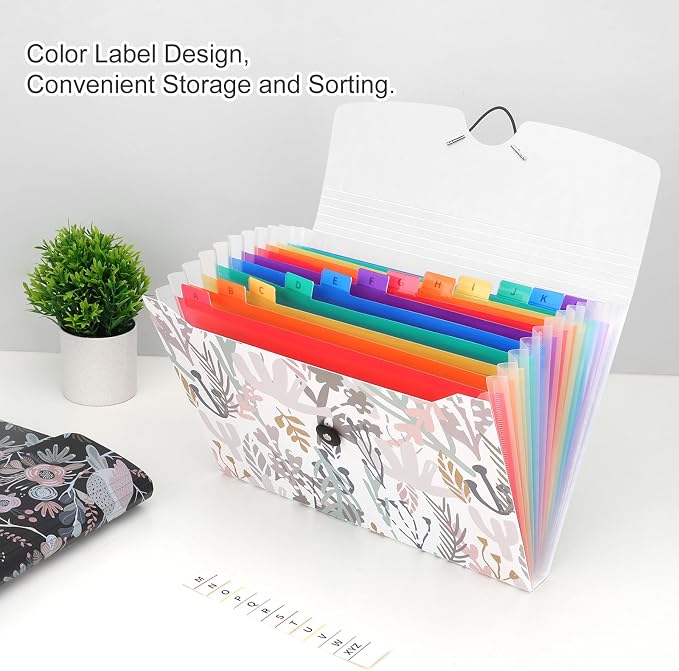 Uquelic 13-Pocket Expanding File Folder, Accordion File Holder - Image 5