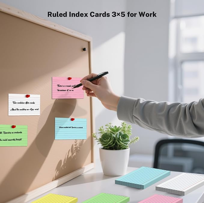 Colored Index Cards 3x5 Inch, 50 Pack Of 5, Neon Flashcards Note Cards - Image 4
