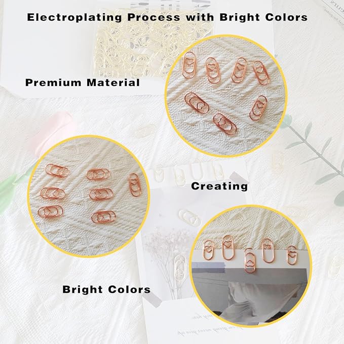 200 Pack Love Heart Shaped Paper Clips, Mini Paperclips Papers, 0.8inch Small - Image 2
