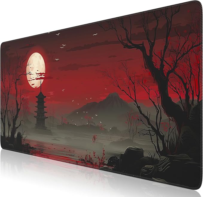 iCasso Desk Protector Mat, Large Japanese Mouse Pad, Stable Rubber Base Mousepad - Image 2