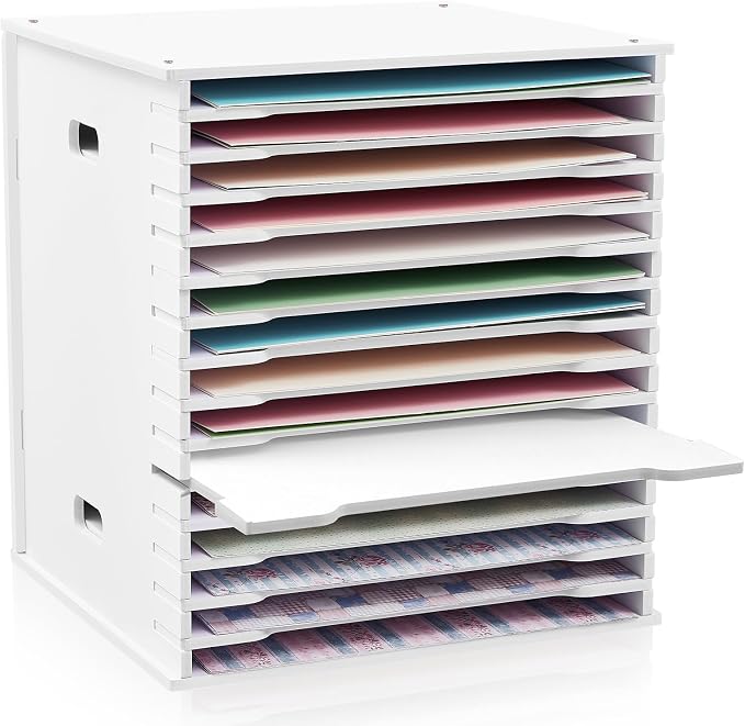 CroBlissful 15 Tier 12" x 12" Scrapbook Paper Organizer Adjustable Desk by CroBlissful