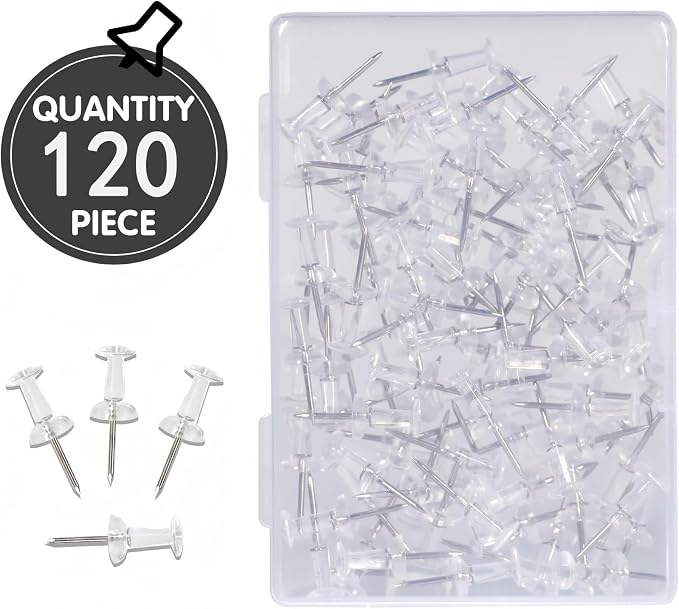 120-Pack Push Pins for Bulletin Board, Thumb Tacks - Image 3