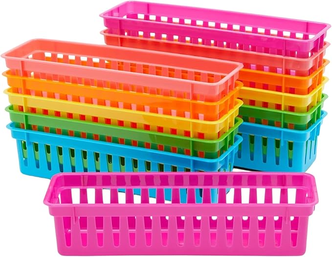 RAUVOLFIA 12 Pack Classroom Pencil Organizer Pencil Basket or Crayon Basket - Image 7