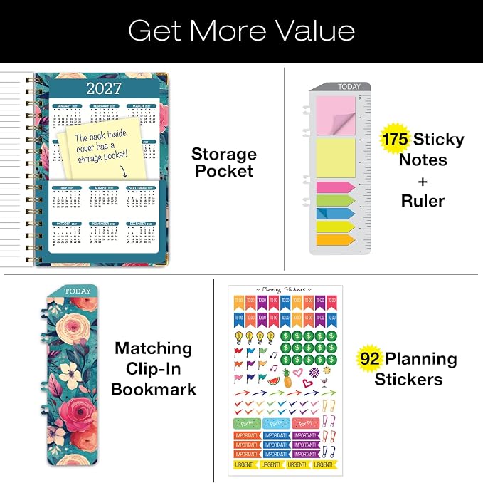 HARDCOVER Academic Year 2026-2027 Planner: 14 Months 5.5"x 8" Daily Weekly - Image 4