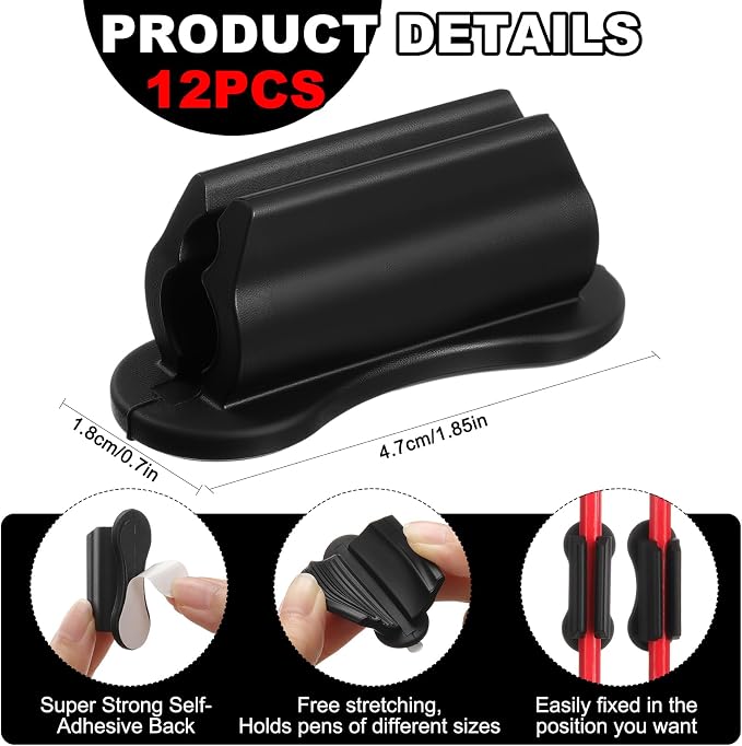 Sherr 12 Pack Adhesive Pencil Holders - Image 3