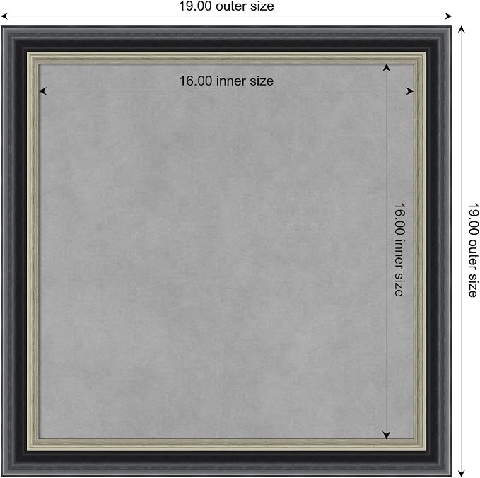 Amanti Art Black Framed Magnetic Board 19x19 Small Vision Board - Image 3