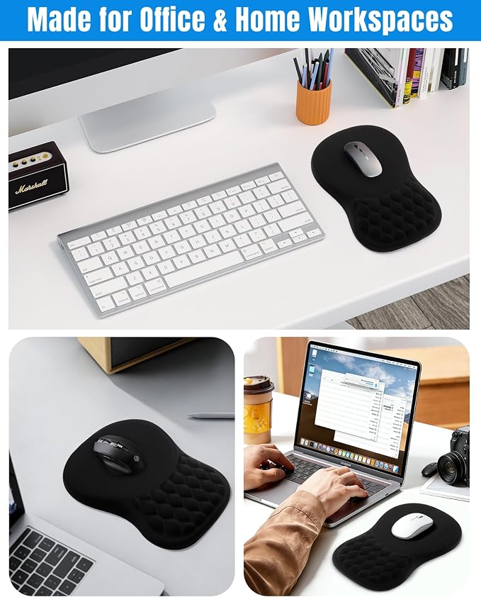 Ergonomic Mouse Pad with Wrist Rest, Slope Design Memory Foam Support, Smooth - Image 6