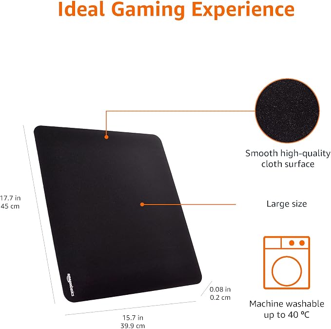 Amazon Basics Large Square Computer Mouse Pad, Cloth and Rubberized Base - Image 5