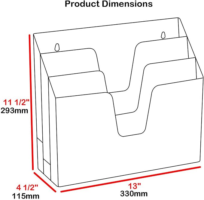 Acrimet Horizontal Triple File Folder Holder Organizer, Open Top Desktop - Image 7