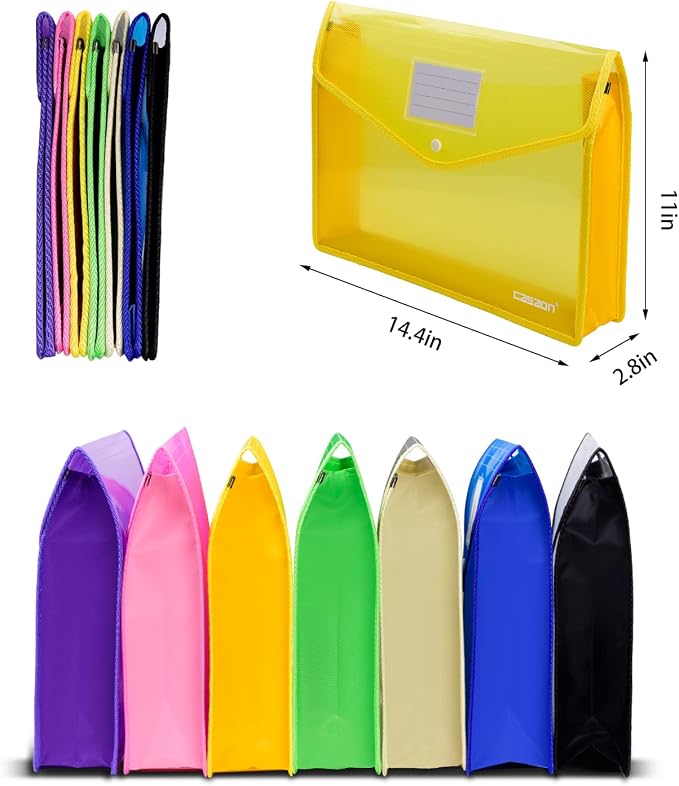 7 Pack B4 Plastic File Folders Waterproof Transparent Expandable File Folder - Image 2