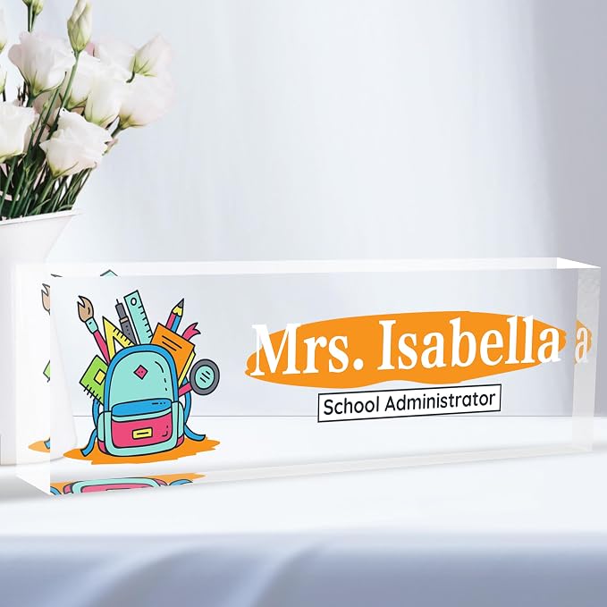 Custom Desk Name Plate Personalized, Acrylic Name Plates by Flpoxzd