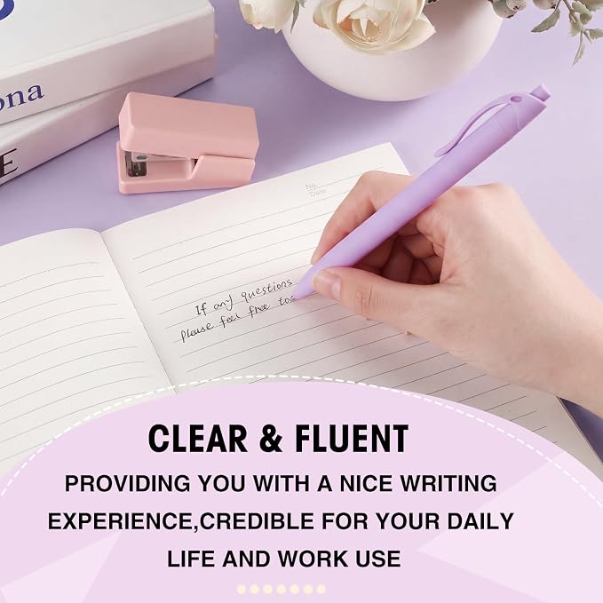 Fulmoon 50 Pcs Ballpoint Pens Bulk Retractable Comfortable Writing Pens Cute - Image 4