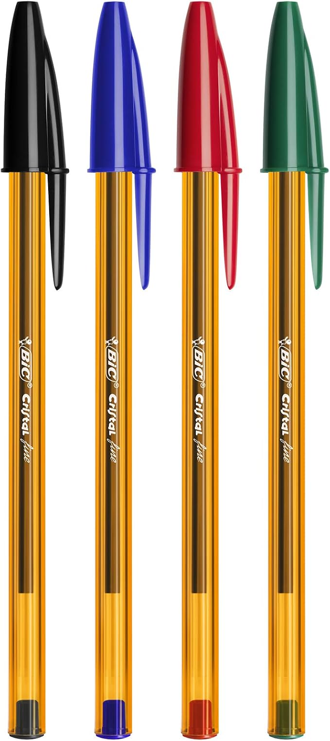 BIC Cristal Fine Ballpoint Pen Pack of 4 blue - Image 5