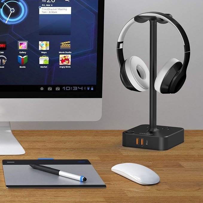 COZOO Headphone Stand with USB Charger Desktop Gaming Headset Holder Hanger - Image 7