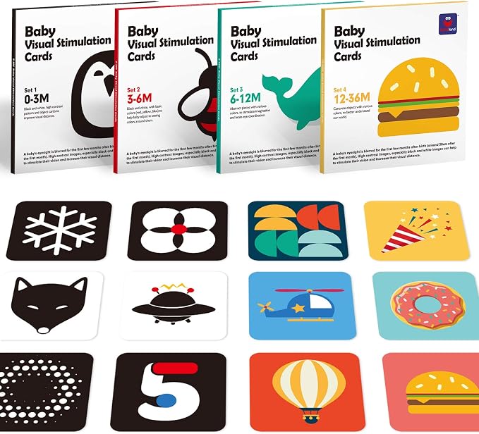 hahaland Contrast Flash Cards for Infants 0-36 Months, Newborn Sensory Visual by hahaland