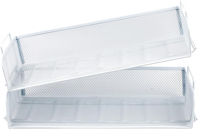 EASEPRES 2 Pack Stackable Desk Paper Tray, Metal Mesh Desktop Document Letter - Image 6