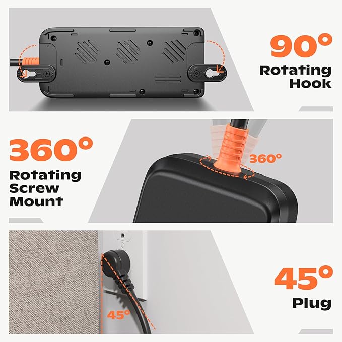 Surge Protector Power Strip,7-in-1 with 6 FT Flat PlugExtension Cord,Surge Protector,with 3 AC Outlets 2USB A,2USB C Outlets for for Home, Office, Dorm Essentials,UL FCC Listed Visit The ZZJ Store-DeskLoop Office