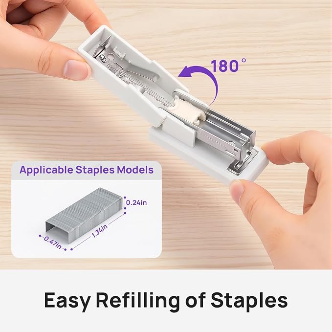 Mini Stapler with 2000 Staples, 30 Sheet Capacity, Jam-Free Small Desktop - Image 4