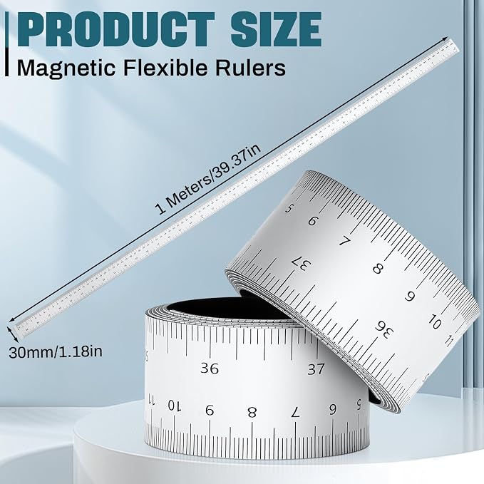 Relaxweex 4 Pcs 39.37 Inch Magnetic Ruler Flexible Tape Magnetic Tape Measure - Image 2