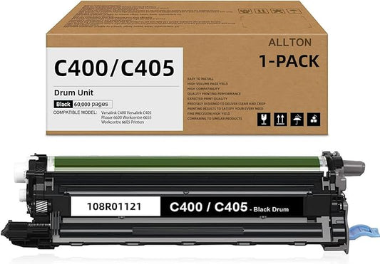 108R01121 Imaging Unit C400 C405 Black Drum Unit Replacement for Xerox Versalink C400 C405 Phaser 6600 6655 WorkCentre 6655 6605 Printers(1-Pack)