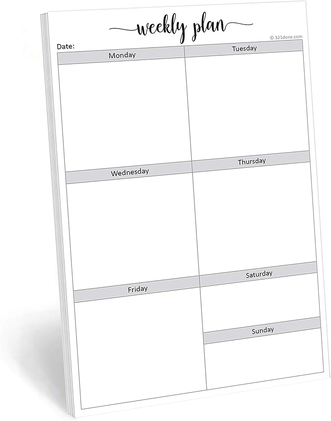 321Done Blank Week Planning Pad by 321Done