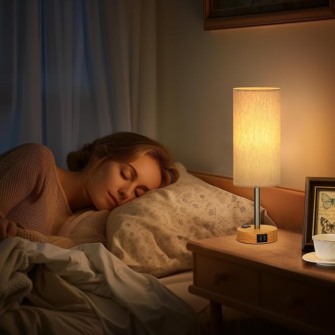 Fenmzee Small Touch Table Lamps Set of 2-3-Way Dimmable, USB A + C Charging - Image 6