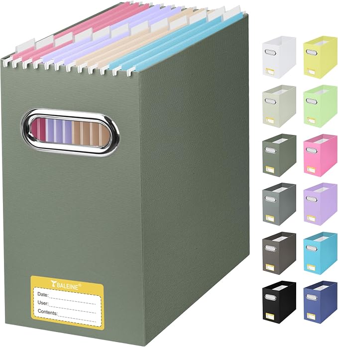 BALEINE File Organizer Box, Cardboard File Folder Organizer by BALEINE
