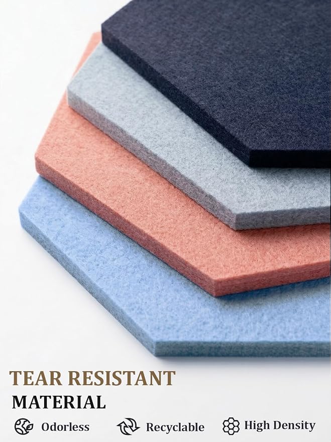 8 Pack Hexagon Felt Bulletin Board Tiles - Image 5
