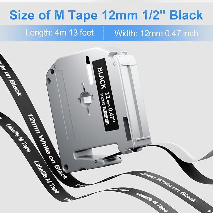 Labelife Label Maker Tape White on Black Replace - Image 3