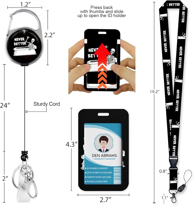 Piefly Lanyards for Id Badges, Funny Badge Holder - Image 5