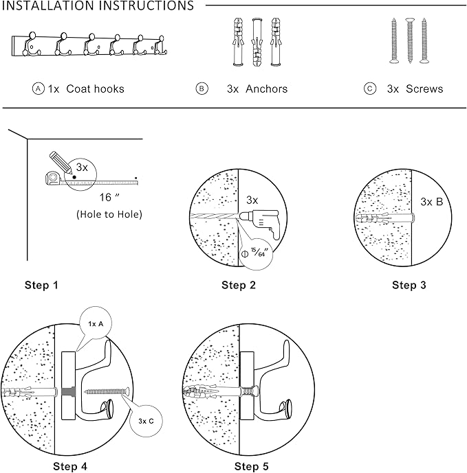 SKOLOO 39-Inch Wood Burnt Coat Rack Wall Mount with 6 Triple Hooks - Ideal for Family Entrances, Classrooms, and Pet Supplies Storage - Perfect Coat Hooks for Wall-DeskLoop Office