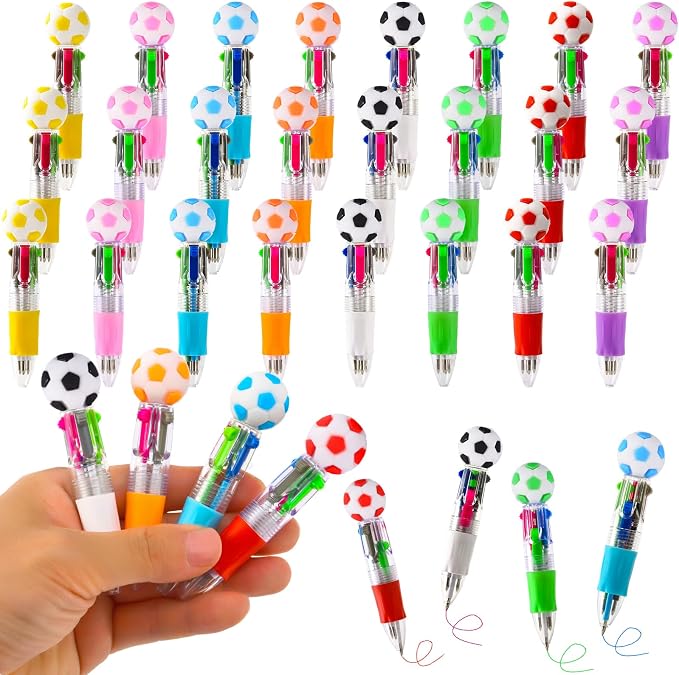 24Pcs Soccer Mini Multicolor Pens in One 4-in-1, Cute Pens Bulk by Unknown