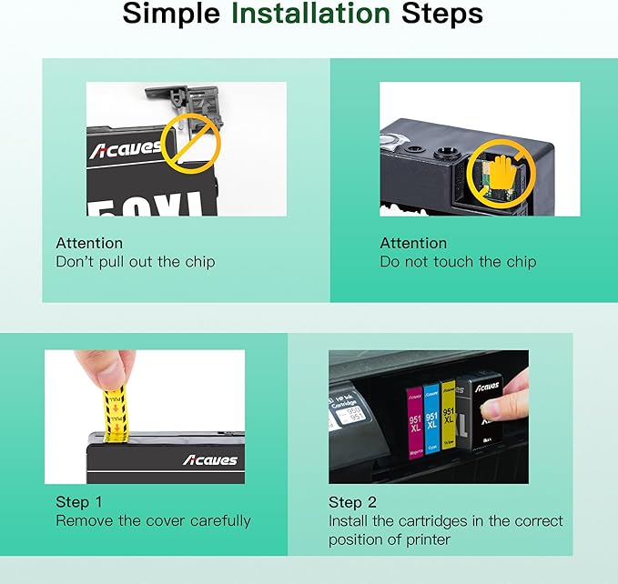 950XL 951XL Combo Compatible for HP 950 950XL and 951XL Ink Cartridges Combo Pack Work for Officejet Pro 8600 8610 8620 8100 8630 8660 8640 76DW 251DW Printers, 5 Pack, 2 Black,Cyan,Magenta,Yellow-DeskLoop Office