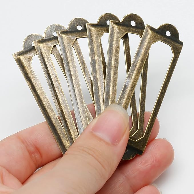 50 PCS Metal Label Holders 60x17mm Antique Bronze - Image 4