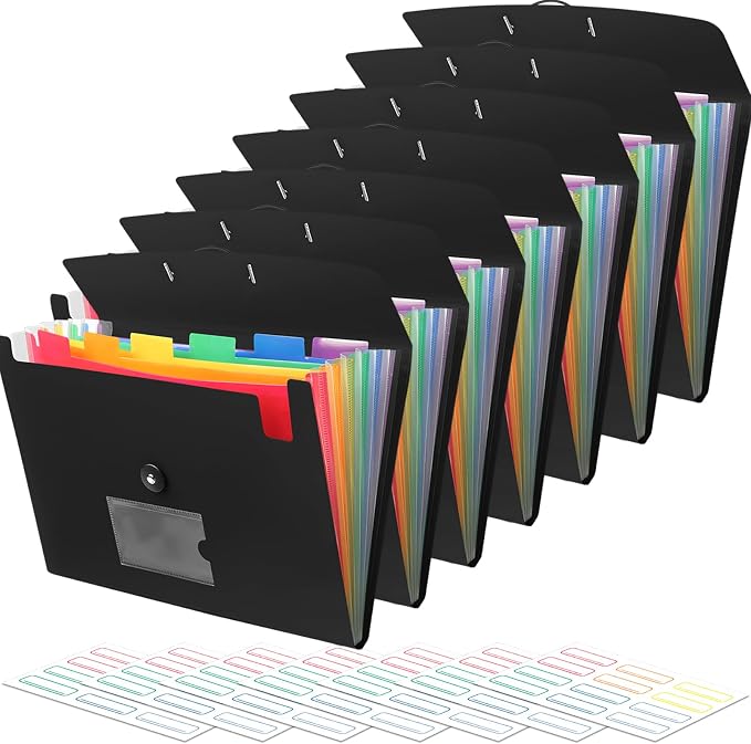 Accordian File Organizer 7 Pocket Expanding File Folder by RIEJIN
