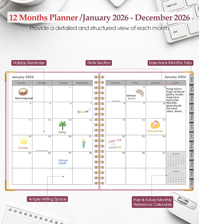 2026 Planner, Weekly and Monthly Calendar Planner from January 2026 - Image 2