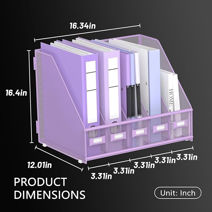 DALTACK Desk Organizers Metal Magazine File Holder - Image 6