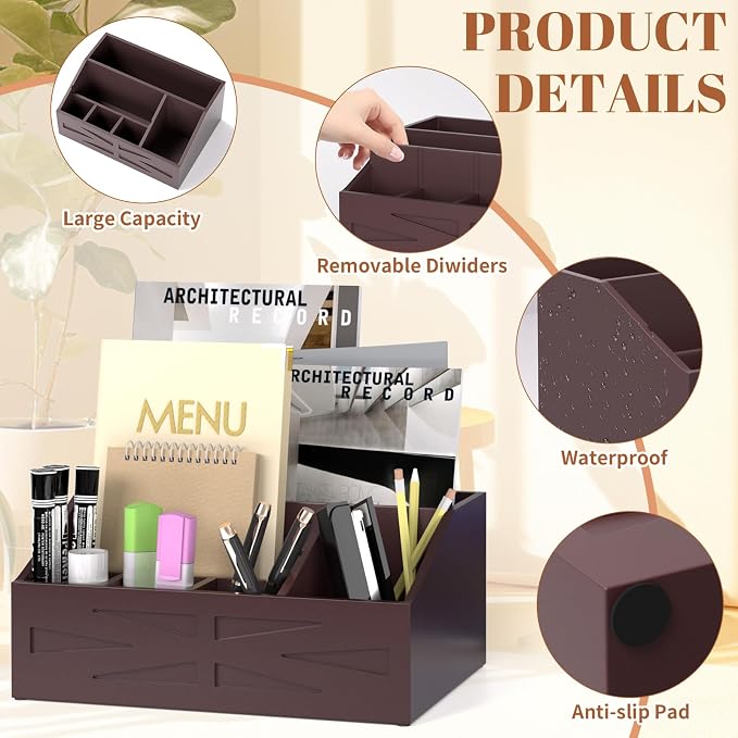Large Mail Organizer Countertop, Farmhouse Desk and Kitchen Countertop Storage - Image 3