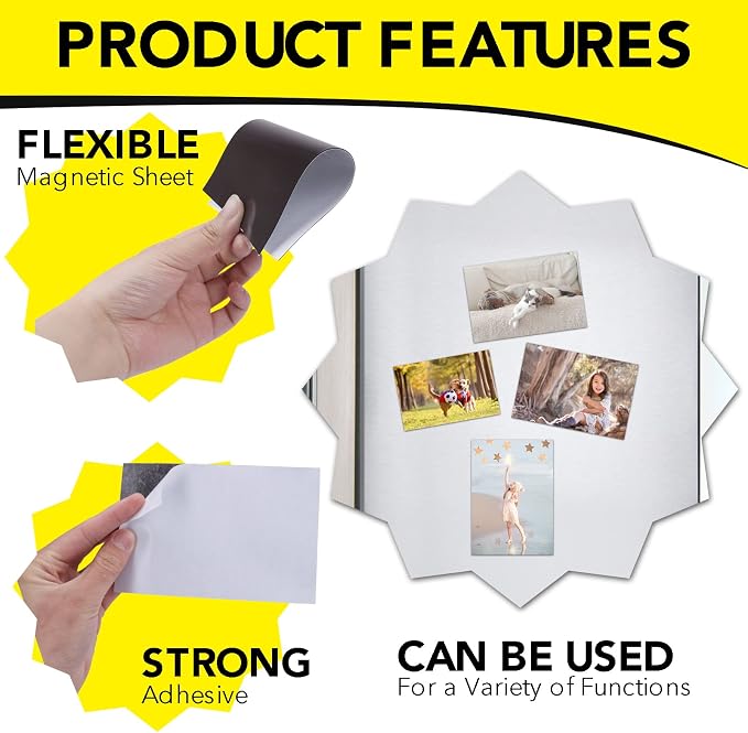 DIYMAG Magnetic Adhesive Sheets Photo Mat, |4" x 6"|, 20 Pack Cuttable - Image 3