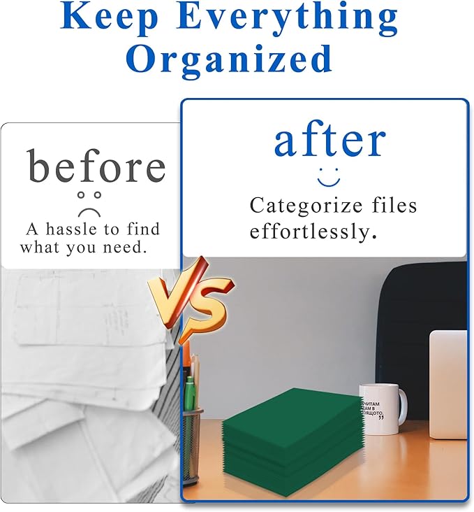 Zzrywuty File folders with Pockets, 50 Pack Paper Folders with Card Slot - Image 4
