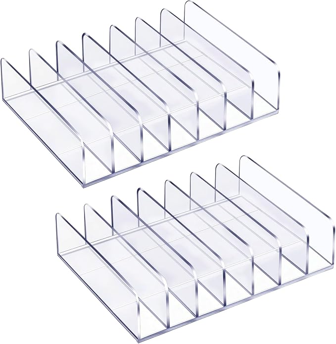 2 Pcs Acrylic Clipboard Holder 7 Slots Clipboard Organizer Display Stand - Image 2