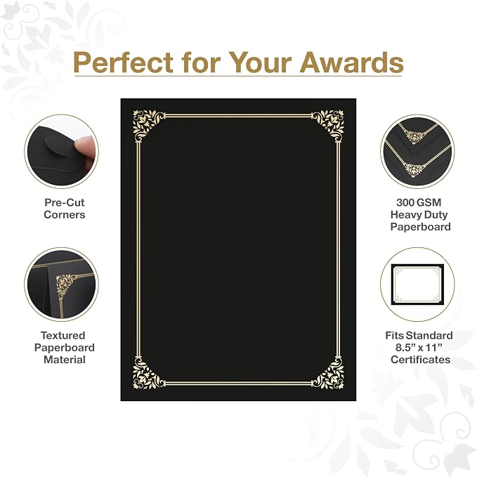 BELLE KR® Black Certificate Holders 8.5 x 11, Documents and Diplomas - Image 4