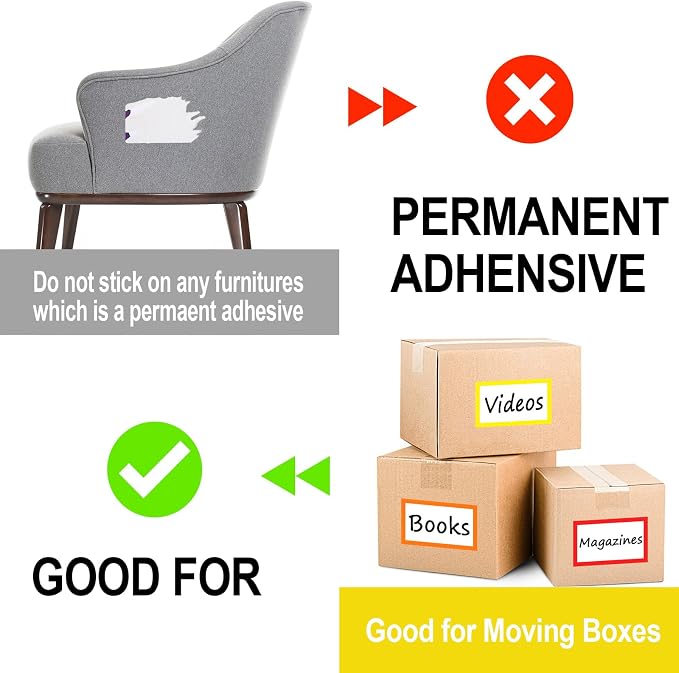 6 x 4 inch Large Moving Labels for Boxes, Blank Moving Boxes Labels Stickers - Image 5