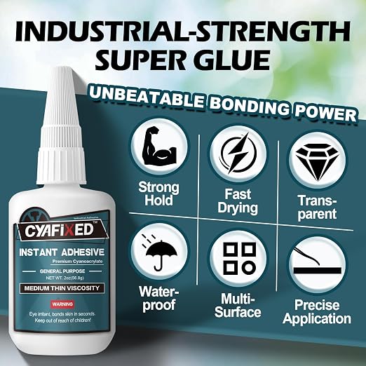 Medium-Thin Super Glue 4oz Clear Liquid CA Glue - Image 2