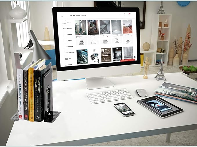 Metal Book Ends for Shelves, Book Shelf Holder Home Decorative, Book Ends for - Image 6