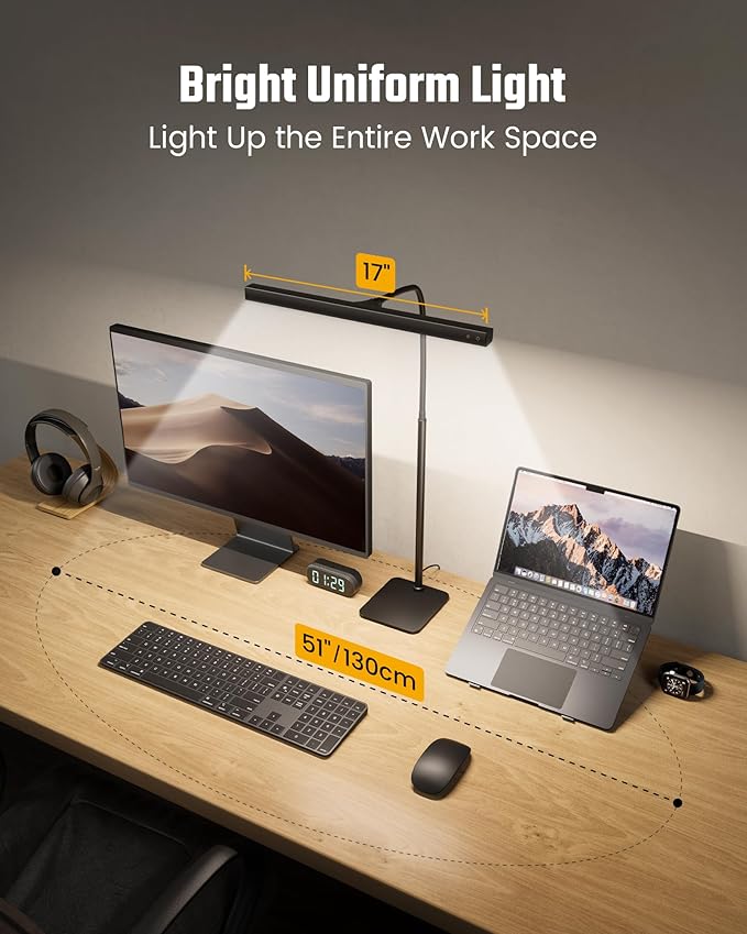SUPERDANNY LED Desk Lamp for Home Office, Eye-Caring Desk Light - Image 2
